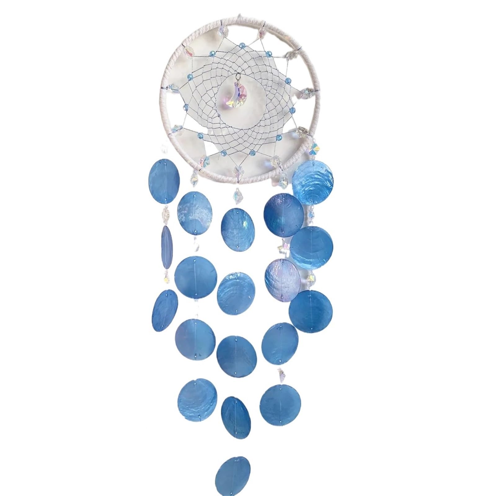Ppqiru Blue 2Pcs Wind Shell Chime Crystal Stone Handicrafts Room Bedroom Decoration Pendant For Decoration(Blue)