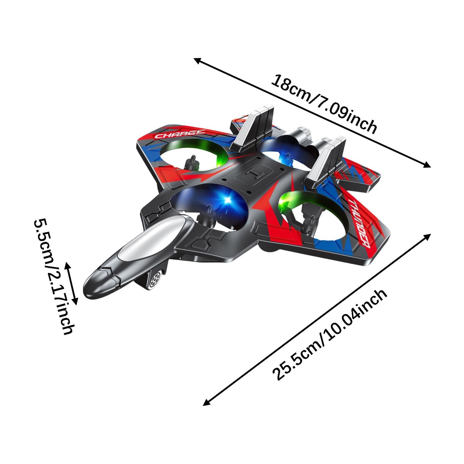Qianly Avión Teledirigido RC con Mando a Distancia Modelo Avión Planeador Ligero de Espuma Resistencia a Golpes y Fácil Control Adecuado para Principiantes, Rojo
