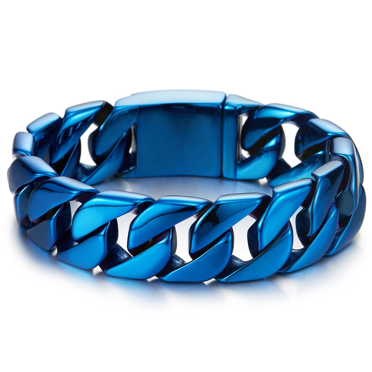 COOLSTEELANDBEYOND Große Maskulinen Stil Edelstahl Panzerkette Herren Armband