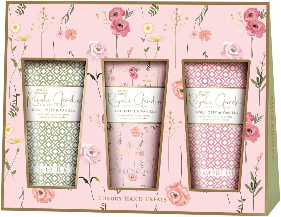 Baylis & Harding Royale Garden Rose, Poppy & Vanilla Luxury Hand Treats Gift Set (Pack of 1) - Vegan Friendly