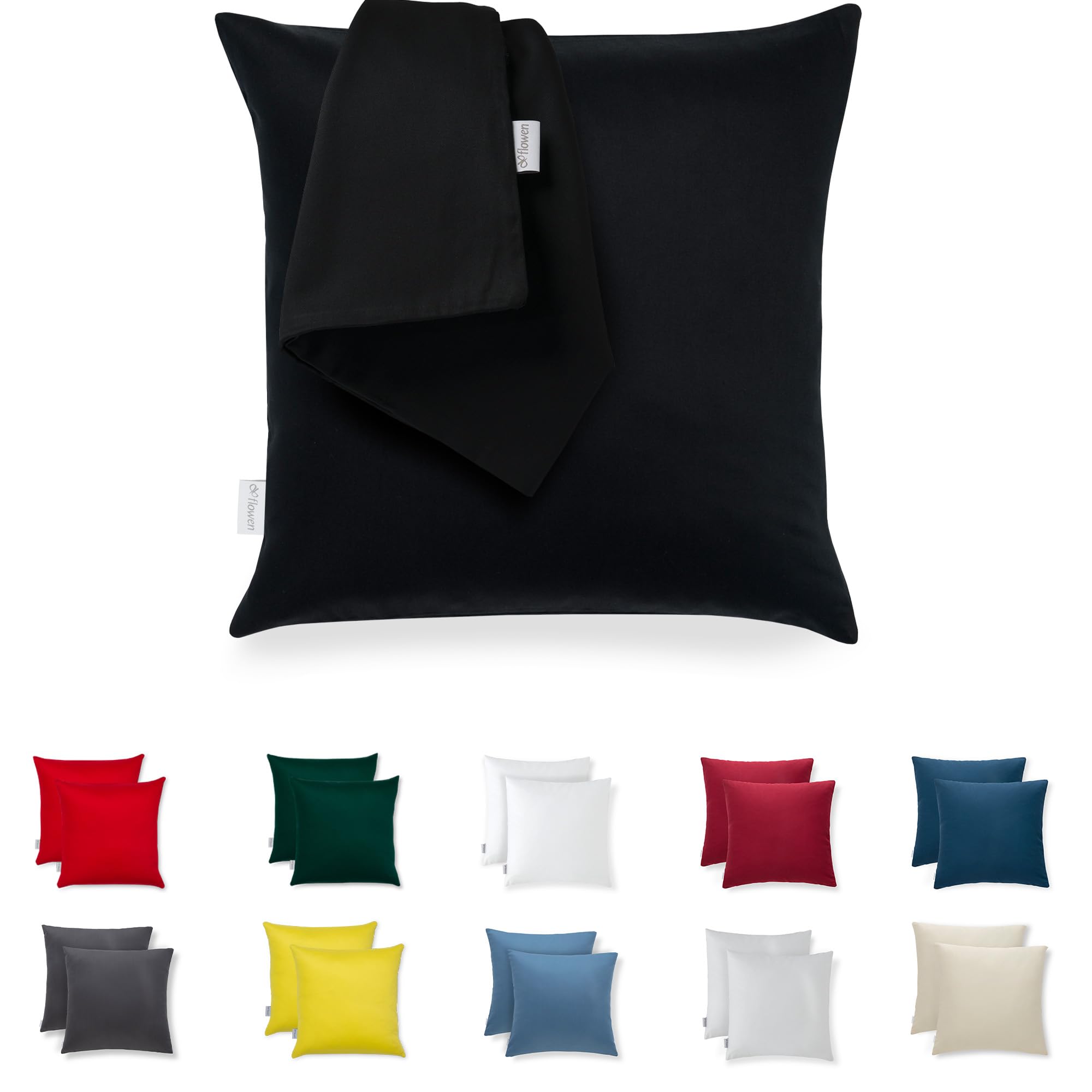 Flowen Federe Cuscini Divano 35x35 Set da 2 Copricuscini in Microfibra Fodere Lavabili e Resistenti 35 x 35 cm Tessuto 100% Poliestere Traspirante Anallergico Antiacaro Ideali per Arredo Casa