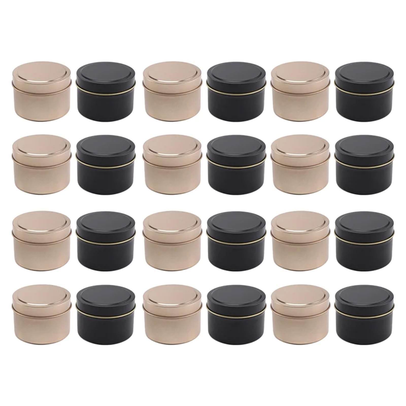 Barattoli per Candele Confezione da 24 barattoli di Latta for Candele con Coperchio, 4 Once, Metallo for Fai Te, Arti e Mestieri
