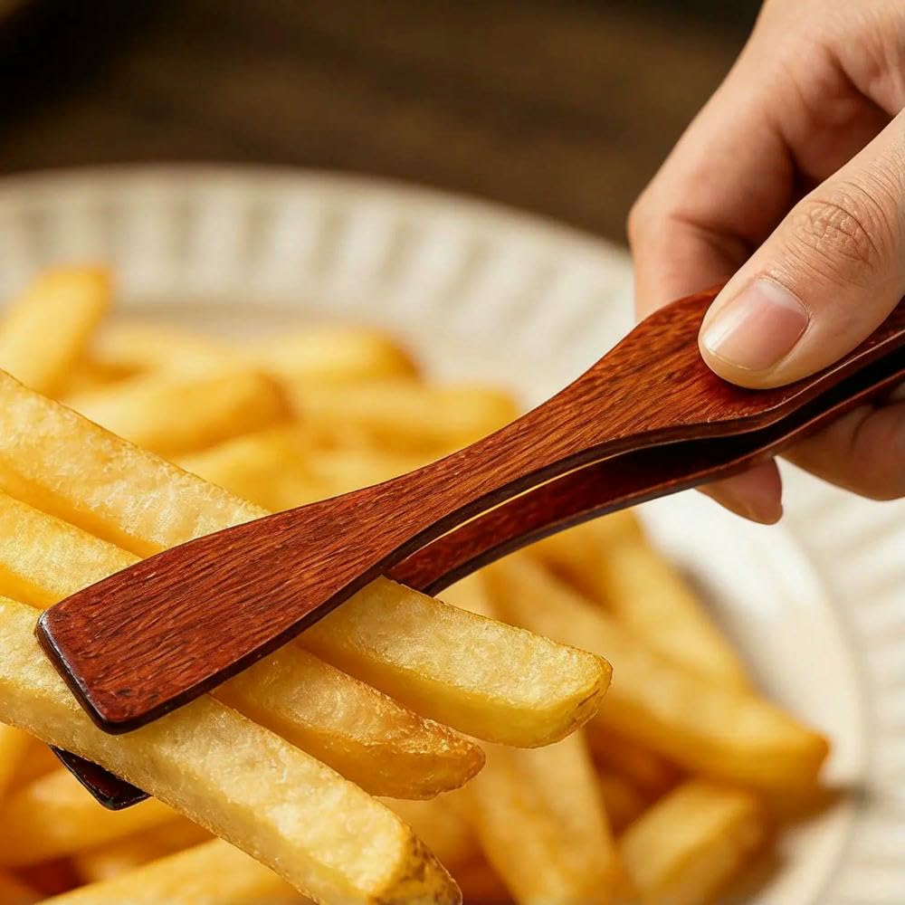 GLDFW - Pinzas de cocina de madera resistentes a altas temperaturas, pinzas para bolsas de té, manipulación de barbacoa, tostadora, tocino, azúcar, herramienta de hielo
