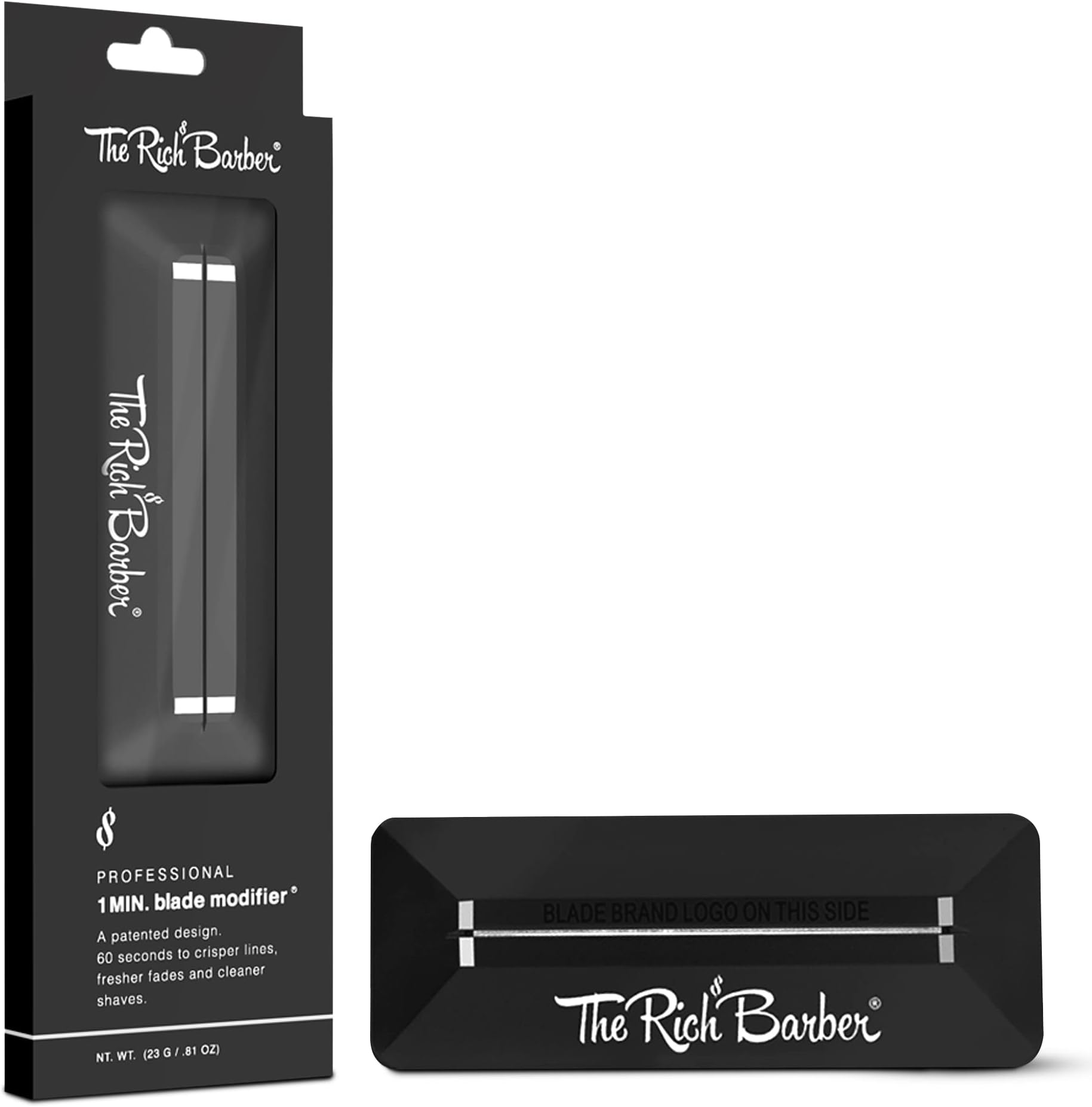 1 Minute Blade Modifier - Trimmer Blade Sharpener with Diamond Metal Stone for Professional & Home Use - Closer Shaves, Sharper Lines, Less Ingrown Hair - Compatible with Most Brands