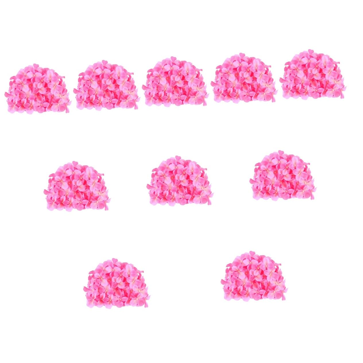 BESPORTBLE 10 Pièces Bonnet De Bain Fleur Fait Main Bonnet De Bain Hawaïen Fleuri Rétro Design r d Chapeau De r De Natation Femmes Tissu en Nylon Rose