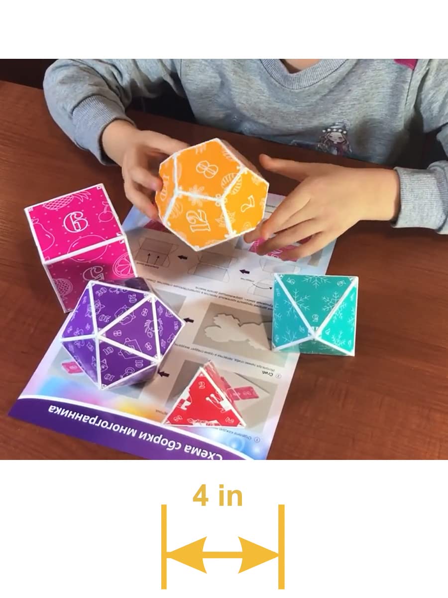 Polyhedra Magic Edges. Set #4 / The Simplest Polyhedra. 3D Paper Model Kits. Platonic Solids. Archimedean Solids. Prisms. Pyramids. - Image 9
