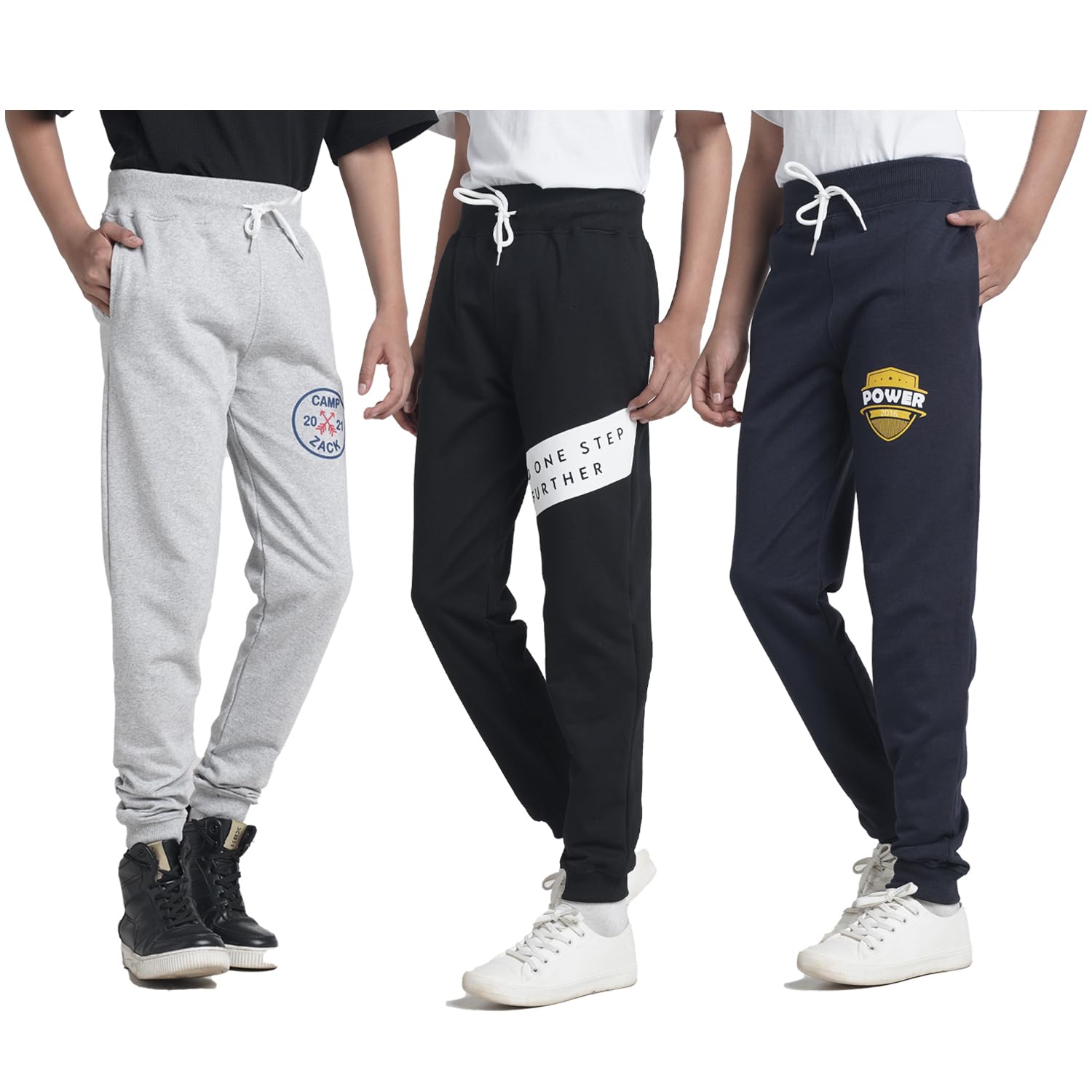 Boy's Regular Fit Printed Joggers Track Pant (Pack of 3)