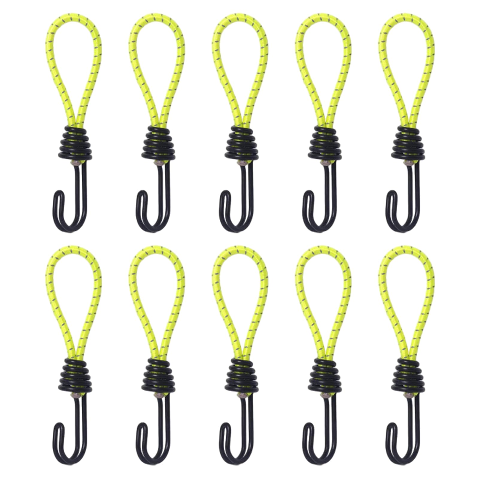 10Pcs Tent Elastic Rope Cord Hook Set Outdoor Camping Canopies Tarp Fixing String Carabiner Hook Accessories Elastic Rope