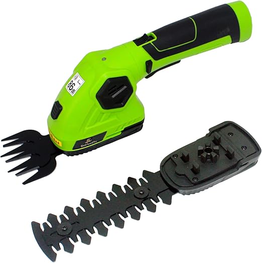 Review SOHONRY 2 in 1 Cordless Grass Shears Handheld Grass Hedge Trimmer, Electric Grass Clippers Shrub Bush Trimmer for Garden, with Rechargeable 8V Battery and Charger Included