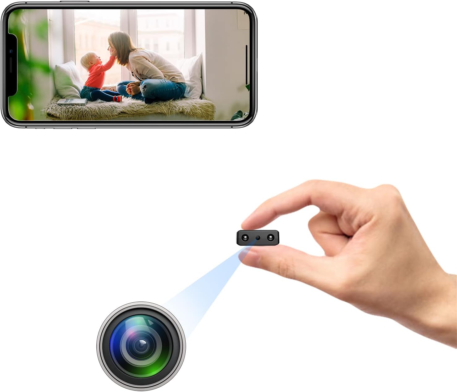 Small Hidden Camera Spy Cameras - Mini Nanny Cam for Home Security, Camaras Espias Ocultas, No WiFi Needed, SD Card Recorder