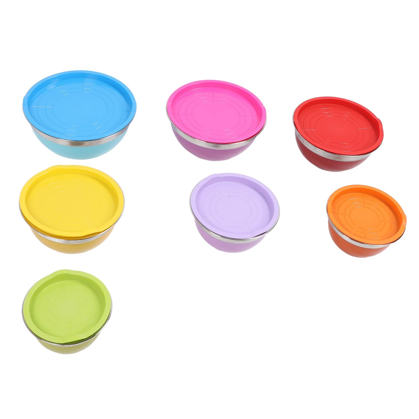Rührschüsseln mit Deckel, 7-teiliges Buntes Set aus Edelstahlschüsseln Zum Kochen und Zubereiten von Mahlzeiten in der Küche