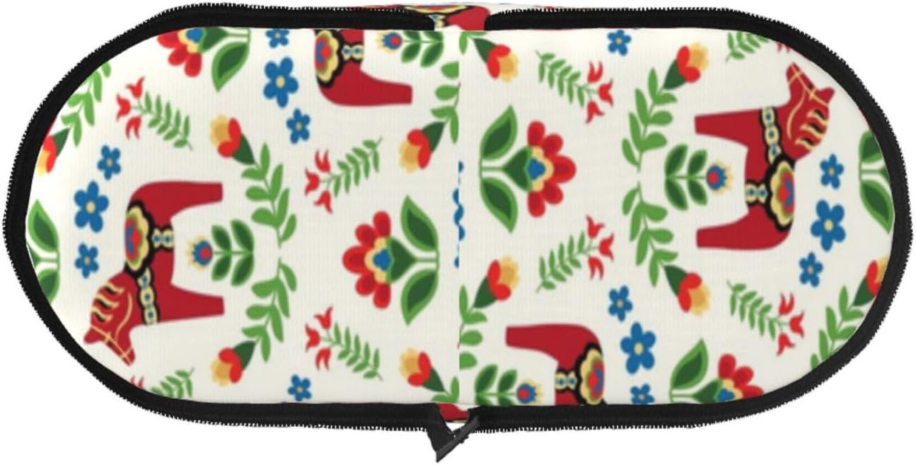 Floral Swedish Dala Horses Portable Pet Purse Carrier Sling, Hands-Free Travel Dog and Cat Carrier for Small Dogs and Cats