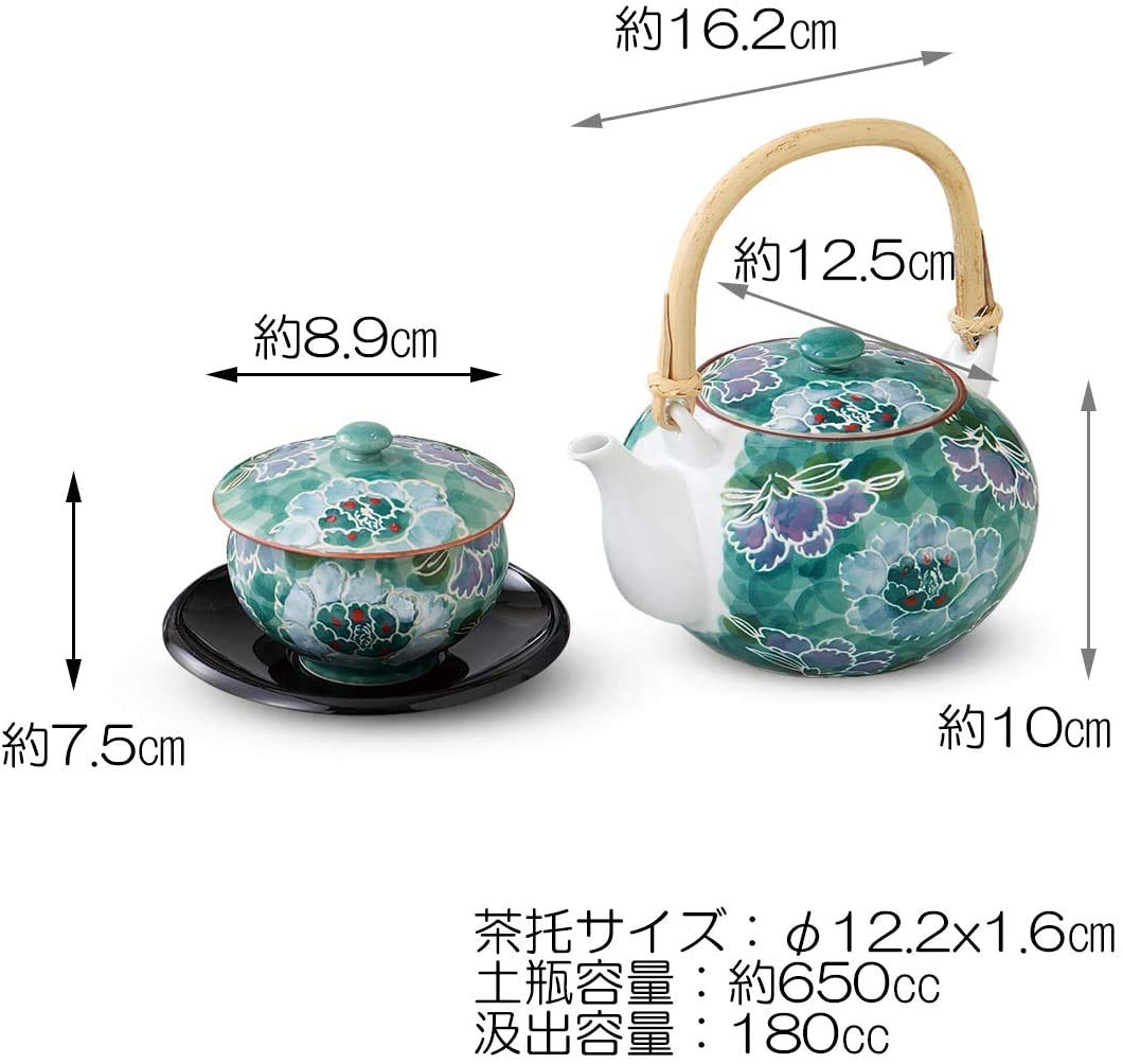 Amazon.co.jp: 有田焼 彩牡丹 PC茶托付番茶器揃 : ホーム＆キッチン