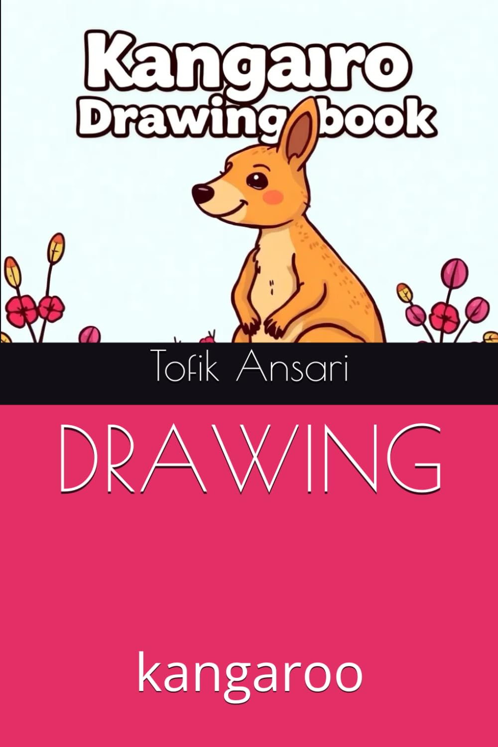 Dessin de kangourou fait main illustration deco murale