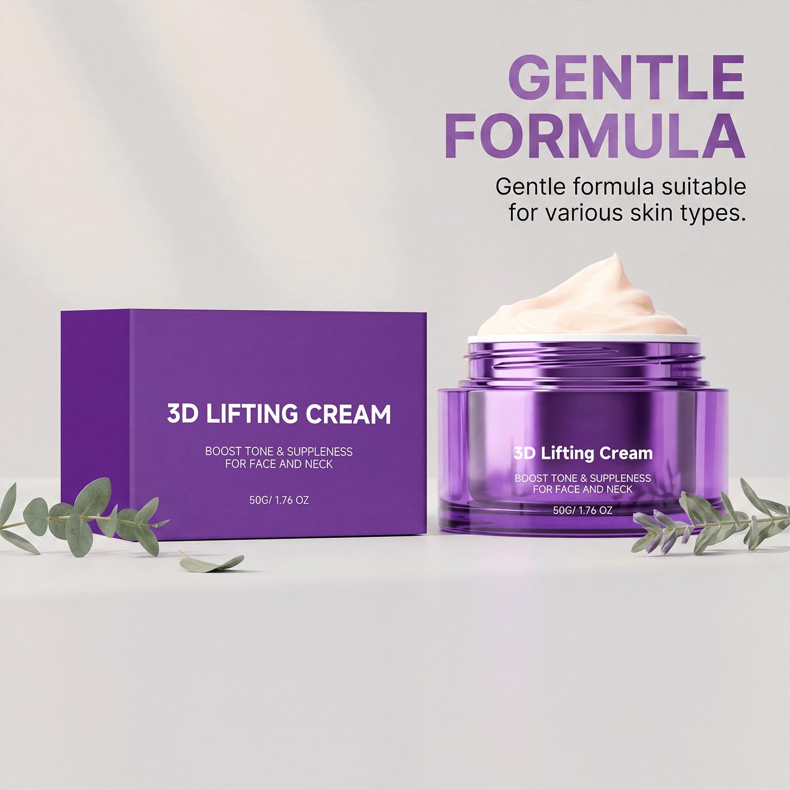 Crema Lifting e Rassodante 3D da 50 g (Viso e Collo) – Effetto rimpolpante, elasticizzante, anti-cedimento e antirughe