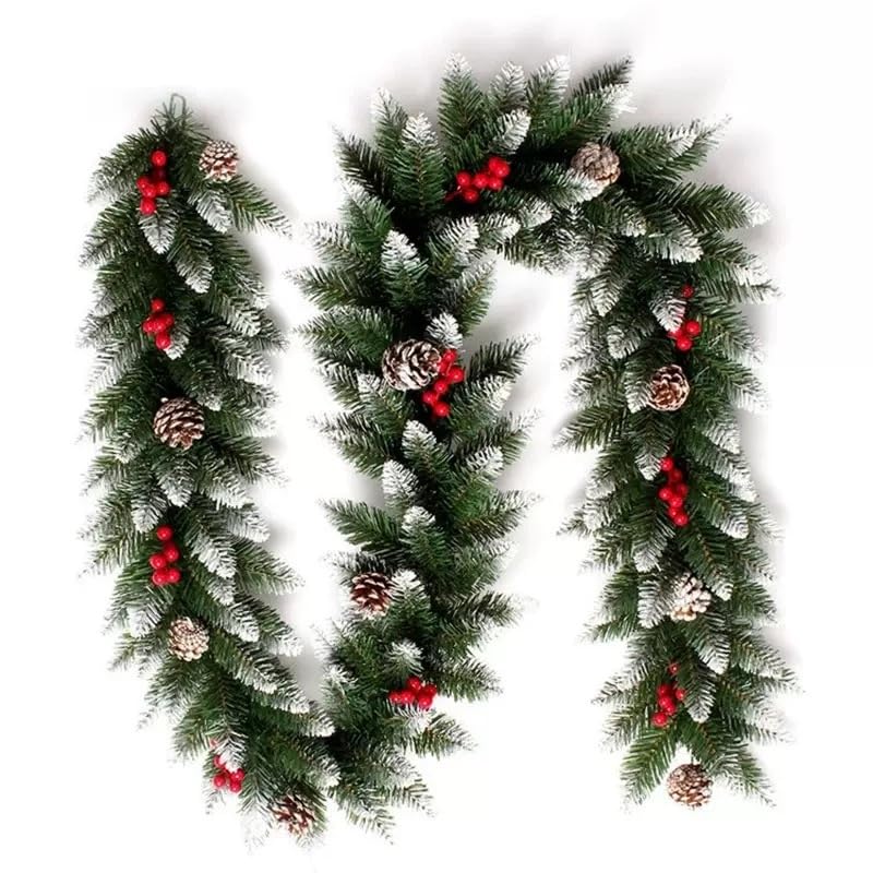 Décoration verte de Noël pour la maison sans perte d'épines guirlande 240cm