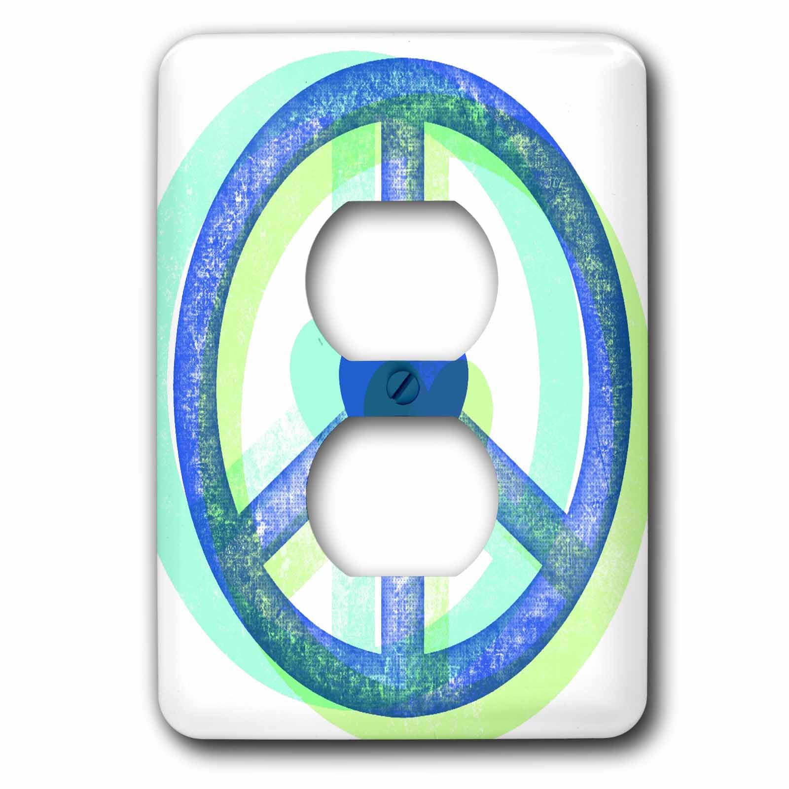 Coque de protection murale contre l'usure motif cœur paix 3dRose