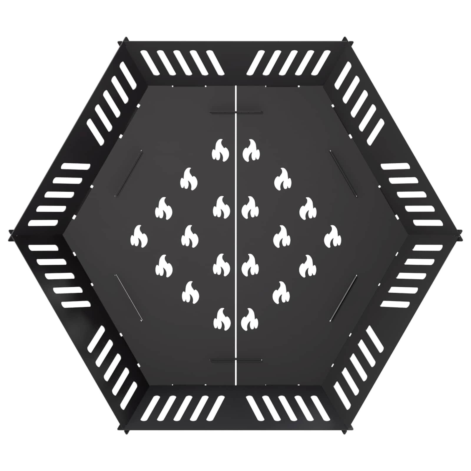vidaXL Hoguera Negro 80 x 80 x 23 cm Acero