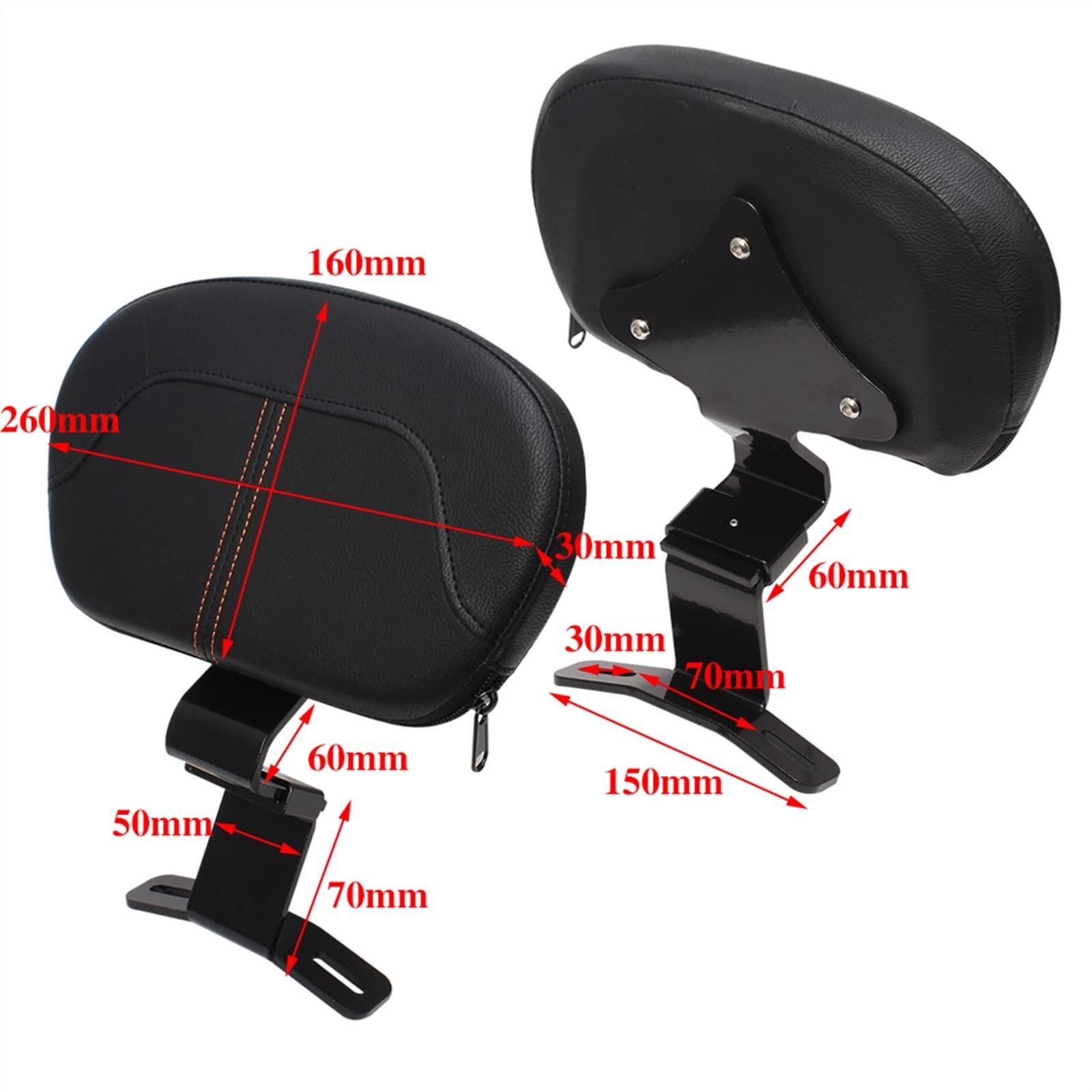 NINOMA Posteriore del Motociclo Schienale Sissy Bar Cuscino Pad Retrofit per Harley Touring CVO Electra Road Street Glide Road King 2009-2022 Coda gobba (Color : Black)