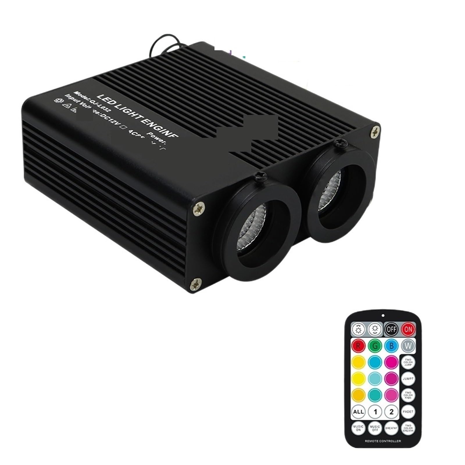 Oświetlenie Wnętrza Samochodu 32W RGBW Podwójna Głowica Światło Światłowodowe Bluetooth App Światłowód Samochód Muzyka Aktywne Oświetlenie Na Dach Samochodu Z 28-klawiszowym Pilotem