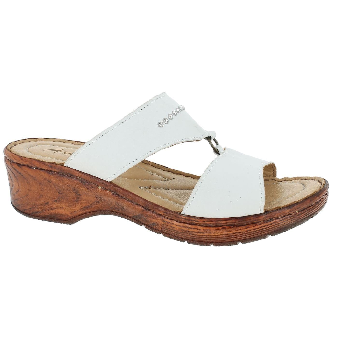 Andrea Conti Women's Mules, White, 38 EU, Weiß, 6 UK