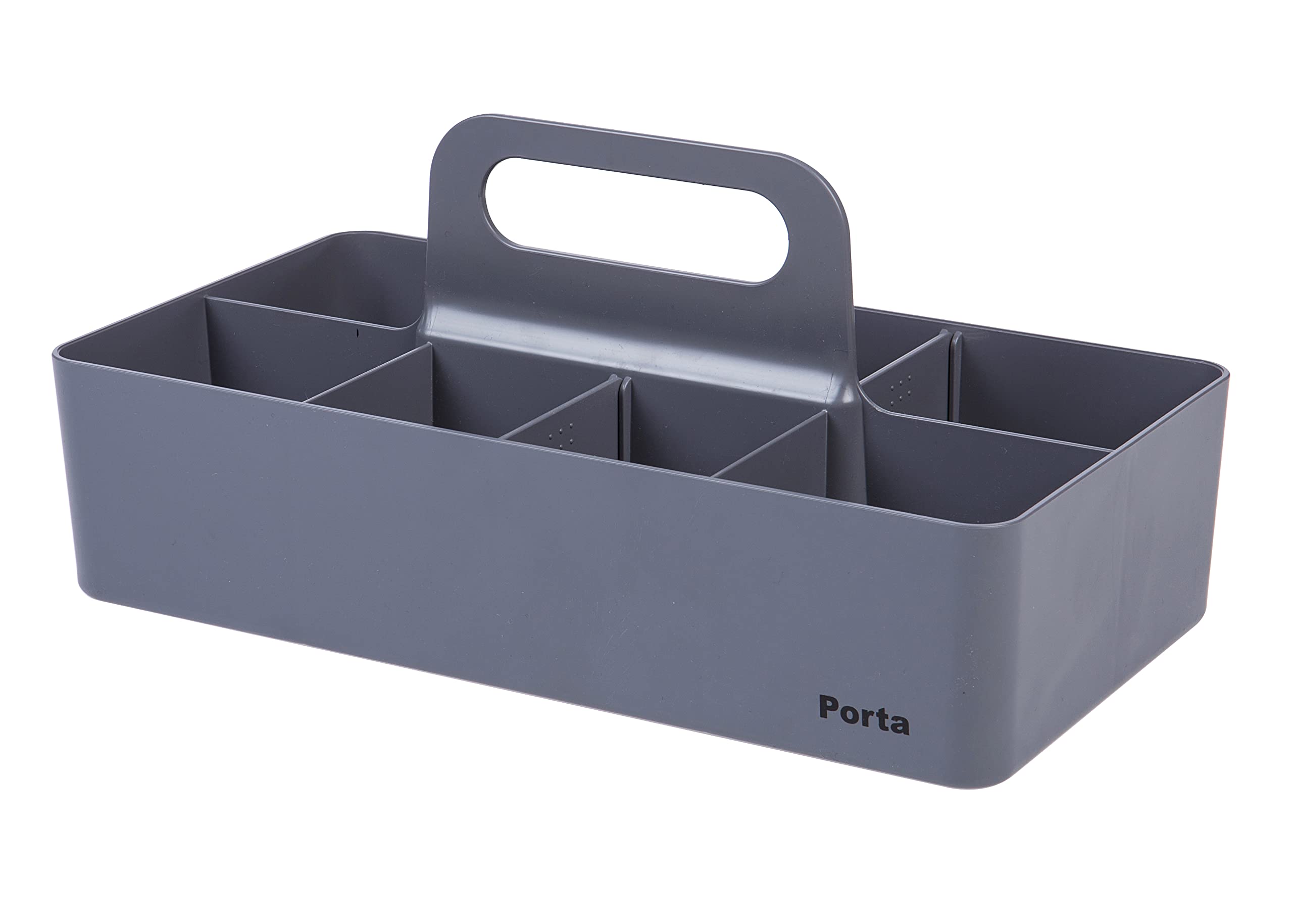 Litem MyRoom Porta Grey Stackable Storage Unit 8 Compartments with Adjustable Dividers Ideal for Home Kitchen Bathroom Office Stationery