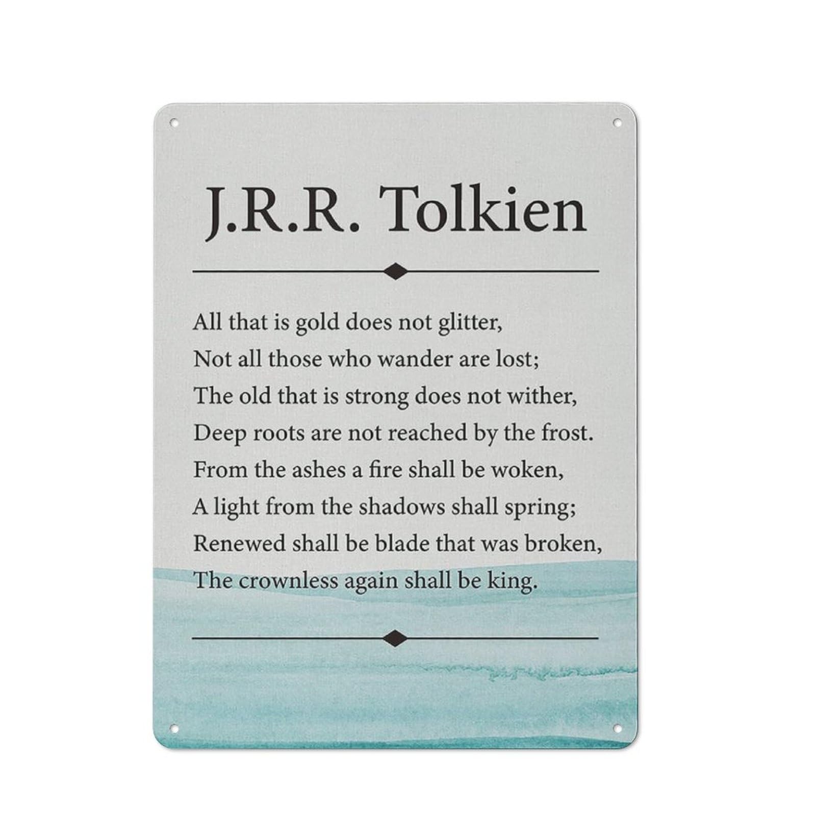 ACDOET Rustic Metal Tin Sign Inspirational Wall Art J.R.R. Tolkien Quote All That Is Gold Is Not Glitter Painting Prints For Home Living Room Wall Decor Life Quote Artwork Gifts 12x16 Inch