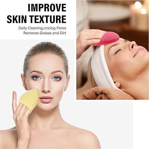 Miniatura 3 de 10 esponjas faciales para la limpieza diaria exfoliante facial, esponjas faciales para lavar los dedos de la cara, guantes, esponjas de lavado