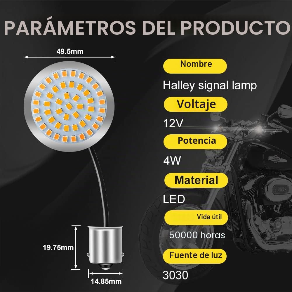 yifengshun 1156 48 LED Delanteros Traseros De Motocicleta Indicadores Con Lente Ahumada De 5cm Super Brillante áMbar LED Luz De SeñAl De Giro Para Harley Touring Sportster Softail Dyna Taillight 4pcs