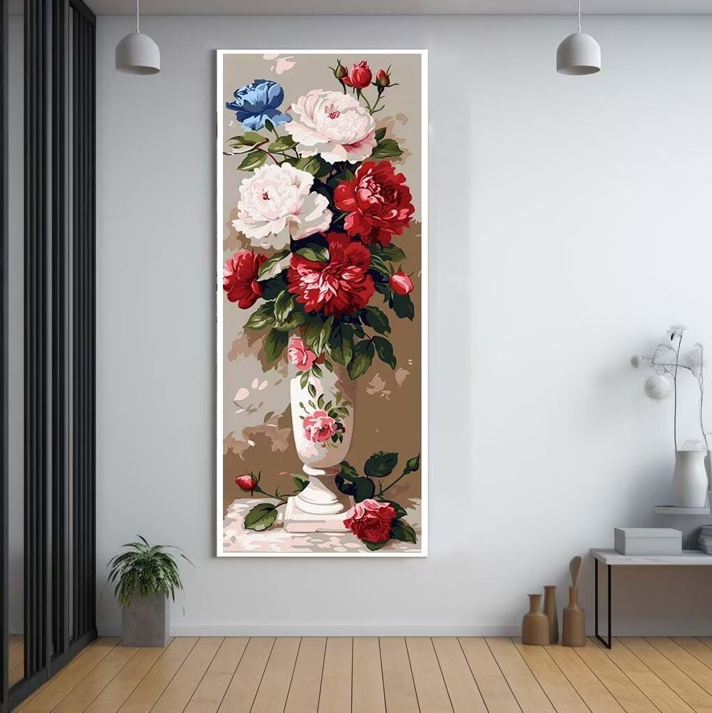 ダイヤモンドアート 四角いビーズ 生花 赤 刺繍キット だいやもんどあーと 大型 全面貼り付けタイプ ハンドメイド モザイクビーズ