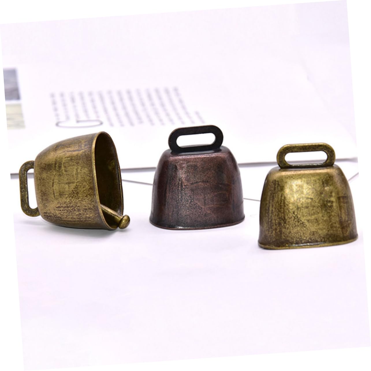 FAVOMOTO 5sets Rustic Christmas Bell Jingle Bell for Decorations Vintage Ornament Cow Livestock Lightweight 12pcs*5