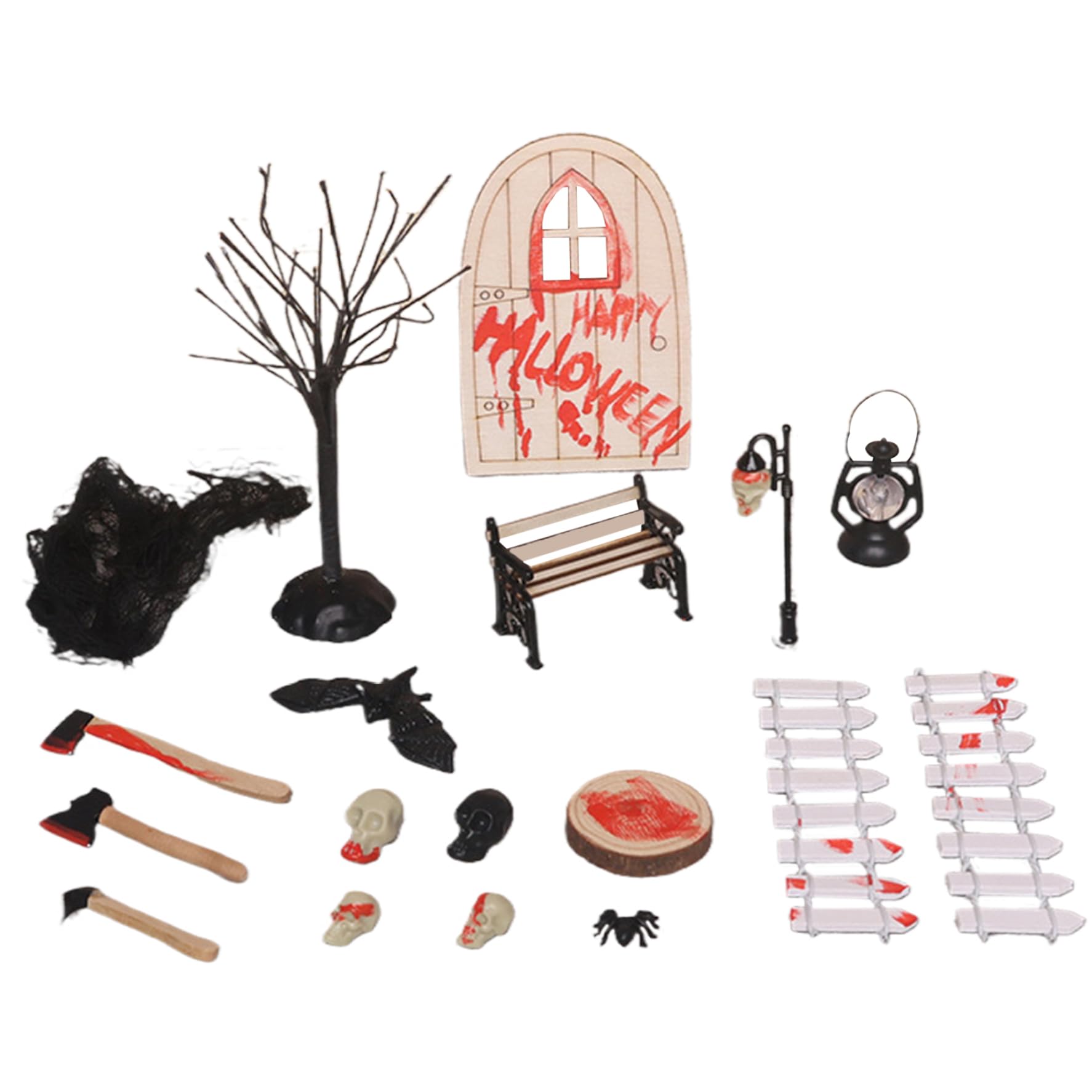 CNAFGBGG Halloween Miniatures 18PCS, Dollhouse Decor.