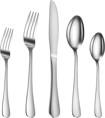 Vista 22 de Juego de cubiertos dorados de 20 piezas, cubiertos de acero inoxidable duradero, juego de utensilios de cocina para fiesta en casa y restaurante, Oro