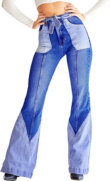 Bell bottom stretch jeans womens Clearance