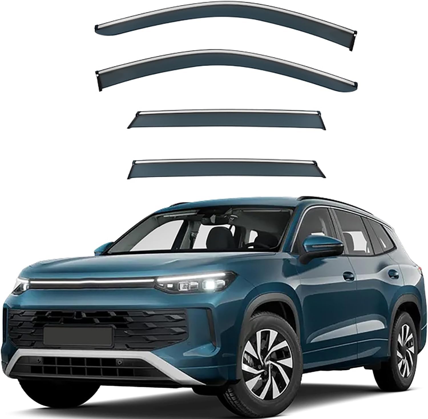 nwsplmy Wind Deflectors for VW Tayron L MK1 2025+, Rain Guards Window Visors, 4-Piece, Protects Against Fading & Cracks