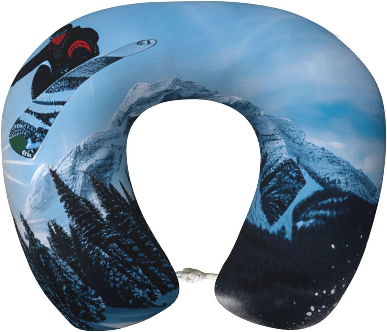 Snowboarding Print Comfortable for Rest Cervical Neck U-Shape Pillow Travel Essentials During Air Travels