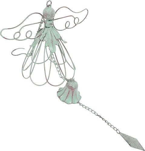 TOYANDONA Vintage Cast Metal Cherub Wind Chimes for Outdoor Garden Decor Sturdy Hanging Bell Chimes with Soothing Sound Retro Patio and Memorial