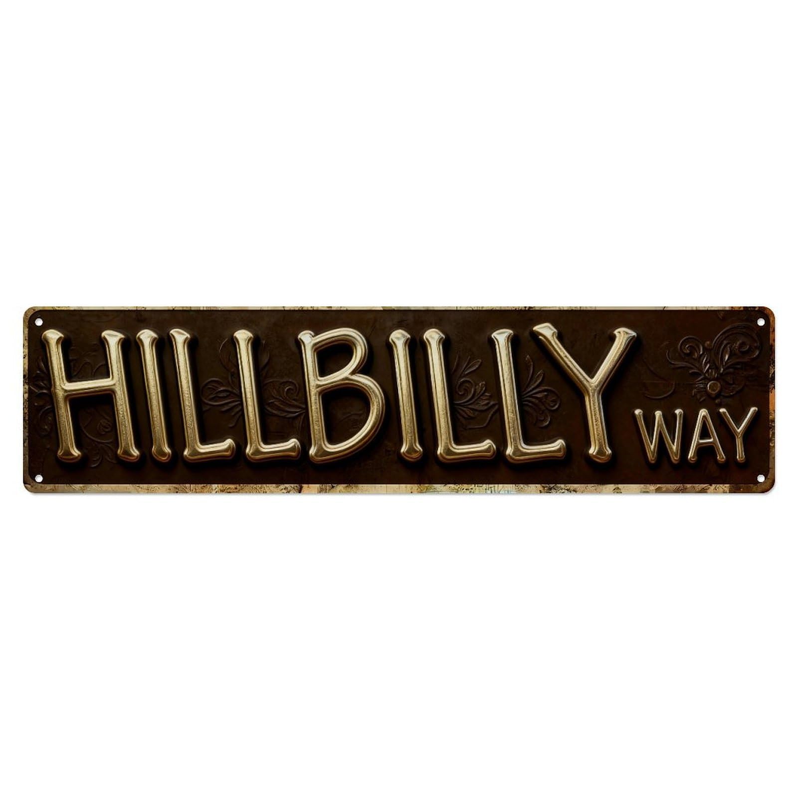 Hillbilly Way Sign Pattern Metal Tin Sign Plaque