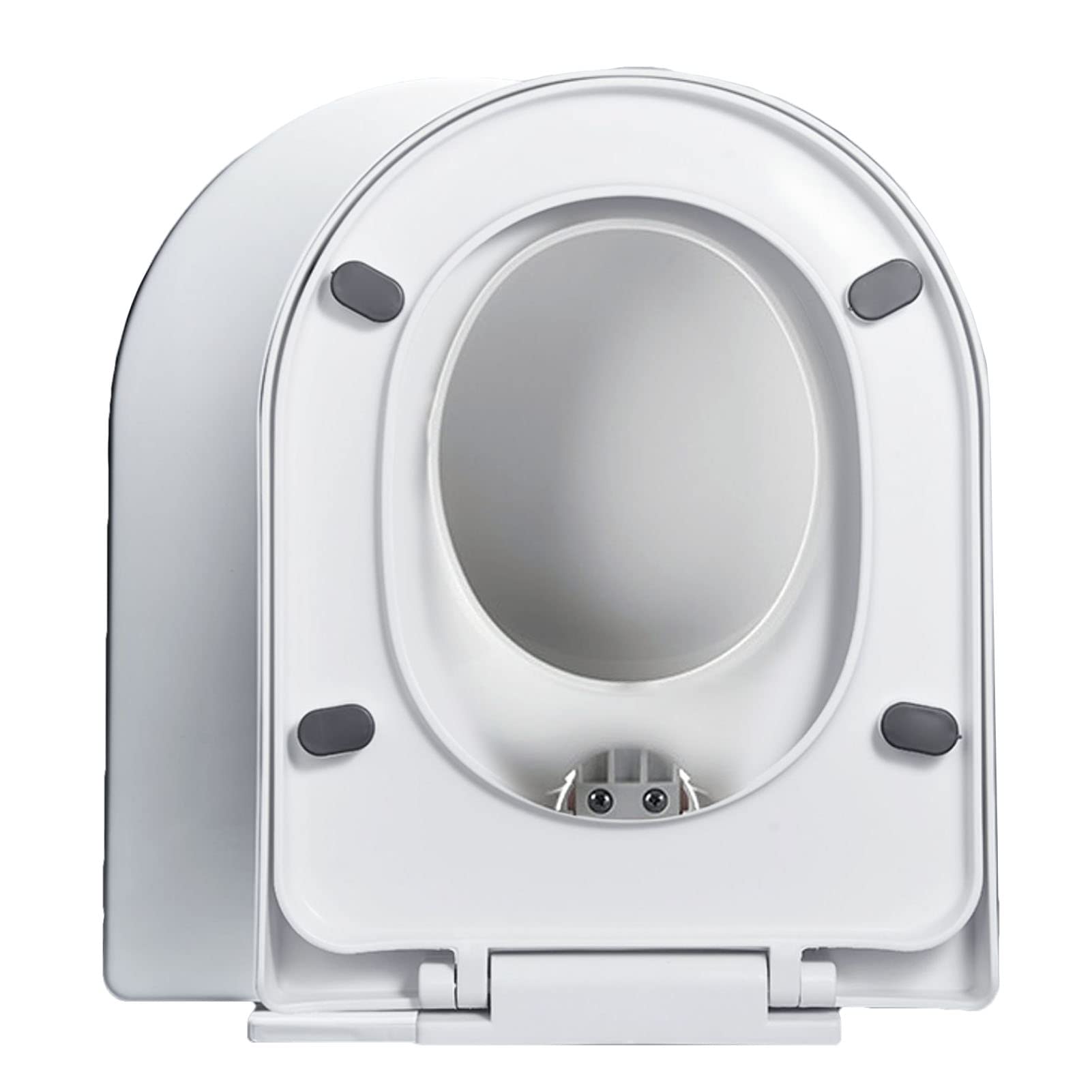 Elongated Toilet seat, Slow Close Close Close, Quick Release Hinges, Comfort fit for Elongated Toilets, Adjustable, Lightweight, Durable, Portable, User-Friendly, White