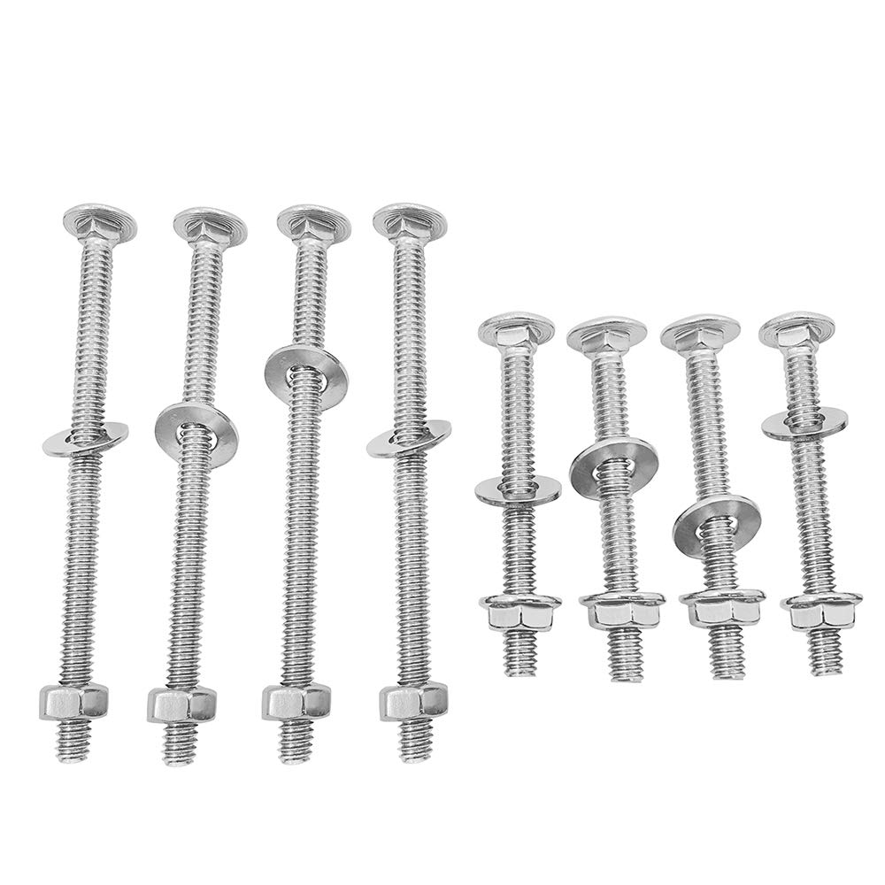 Universal Headboard or Footboard Hardware Nuts and Bolts 4 inches and 2 1/2" Long,for Furniture