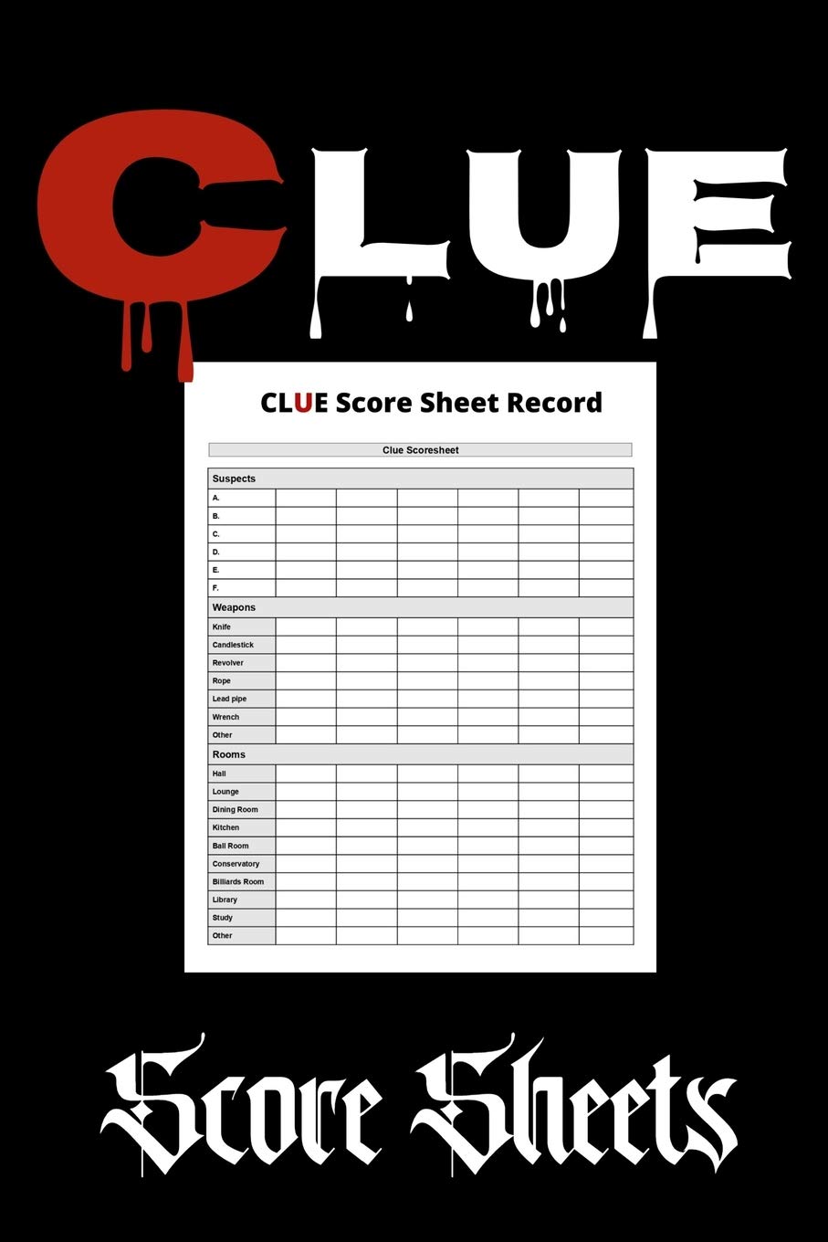 Clue score sheets: 120 clue refil pads, clue board score sheets, clue detective notebook sheets #2