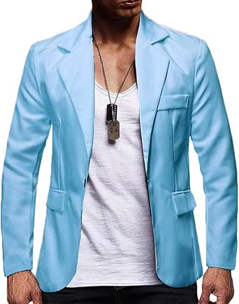 Blazer Homme Slim Fit Formel Avec Un Bouton - Couleur Unie