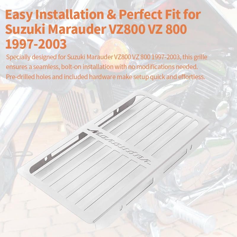 New Radiator Cover Guard Grill Grille Shrouds Cooler Protector Compatible With Suzuki Marauder VZ800 VZ 800 1997-2003 (VZ800A)