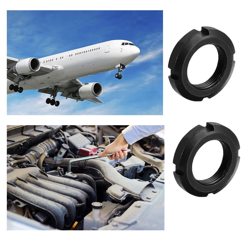 4 dadi rotondi scanalati, M24 x 1,5 in acciaio al carbonio a quattro fessure, dadi di bloccaggio rotondi per cuscinetti volventi, campo industriale
