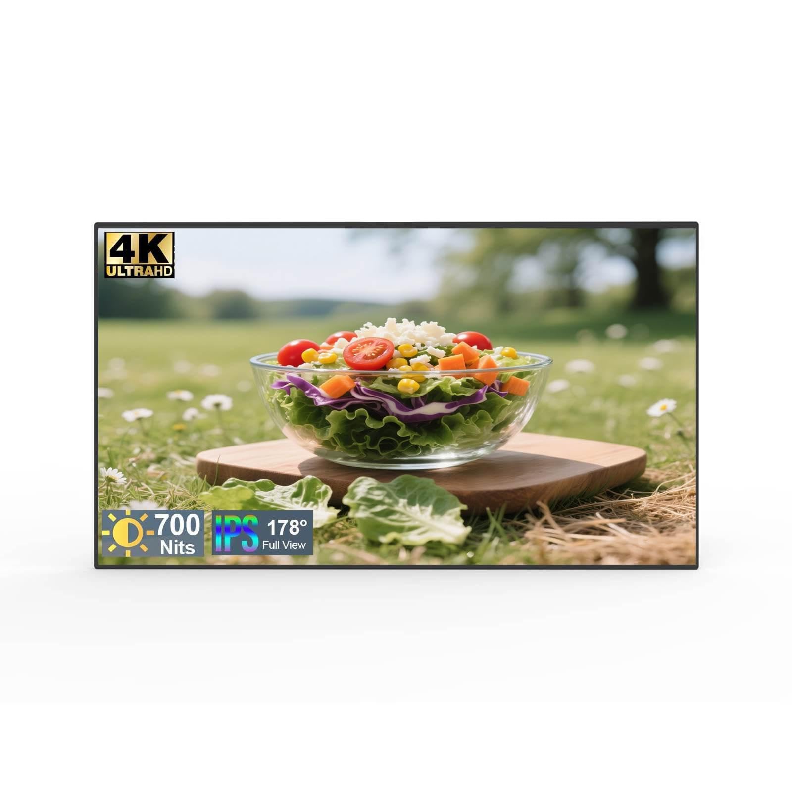 43inch Wall Mount Digital Signage, 500nits High Brightness Advertising Display, 4K UHD IPS Digital Signage Display, CMS/U-Disk Plug&amp;Play, Smart Split Screen, 7/24 Timer Switch， Android 11OS