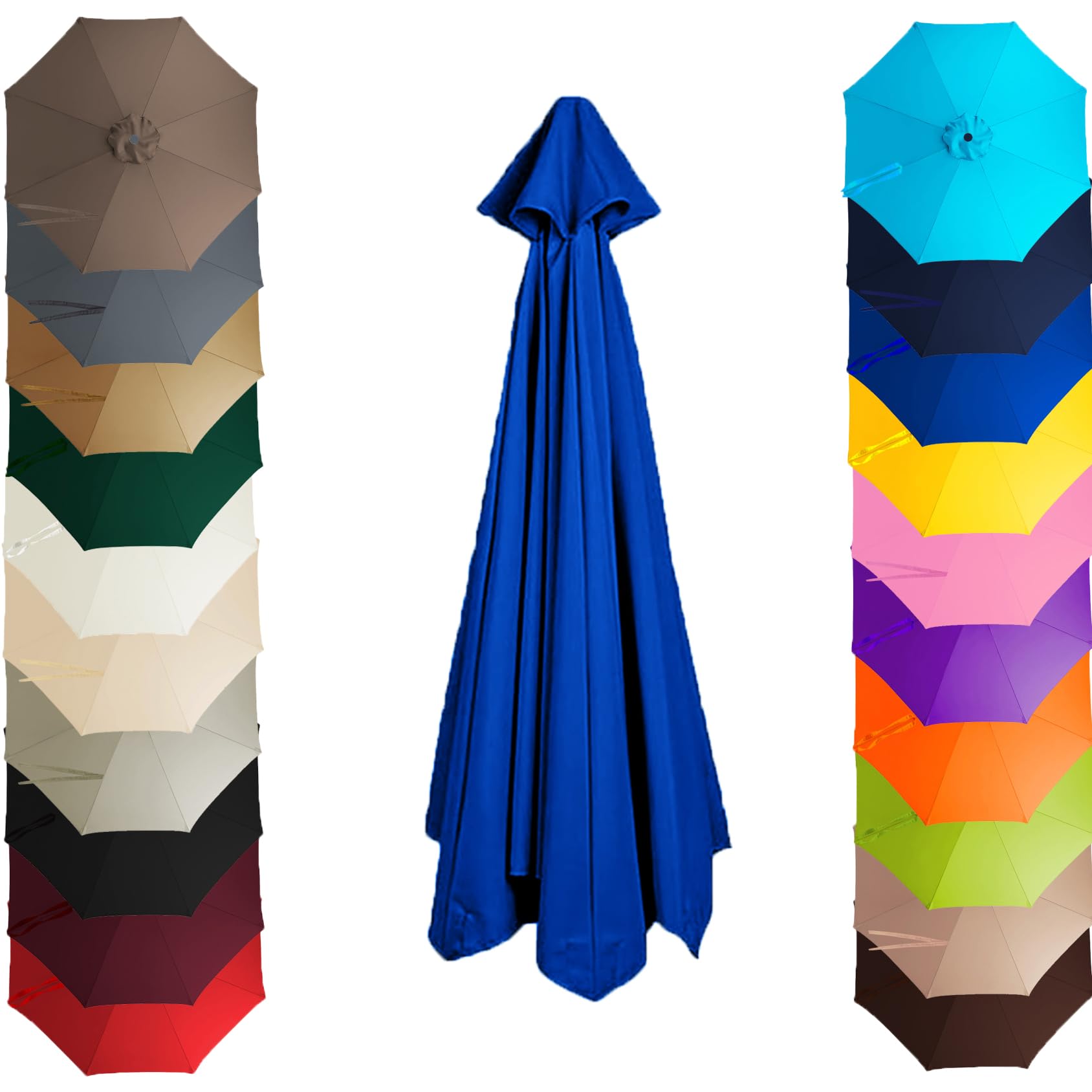 Telo Ombrellone Esterno, 6/8 Stecche, Antintemperie UV, Patio Giardino | Copertura durevole resistente a UV e acqua per patio, giardino e spiaggia.(Royal Blue,2.5m/8ft 8 Rib)