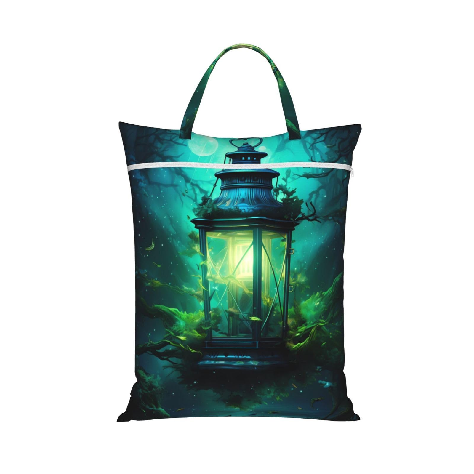 Fireflies And Lantern Travel Laundry Bag With Zipper Dirty Clothes Bag Water Resistant Laundry Storage Sack Portable Organizer For Travel Beach School Camping Gym