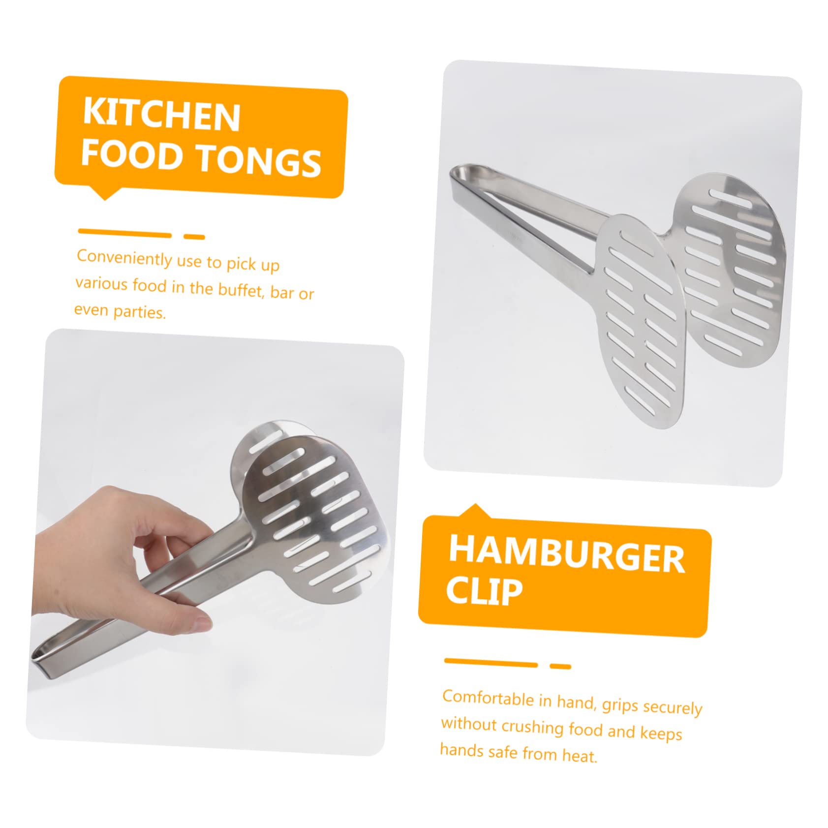 MAGICLULU 3pièces Pince De Cuisine Multifonction Acier Inoxydable Pince Anti-brûlure Pour Servir Aliments Idéale Pour Buffet Et Barbecue