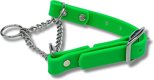 Vista 13 de Collar de Martingala para Perros, Biothane, Hardware de Acero Inoxidable, Sin Tirones, Fabricado en Estados Unidos, Grado Profesional, XXS, Negro