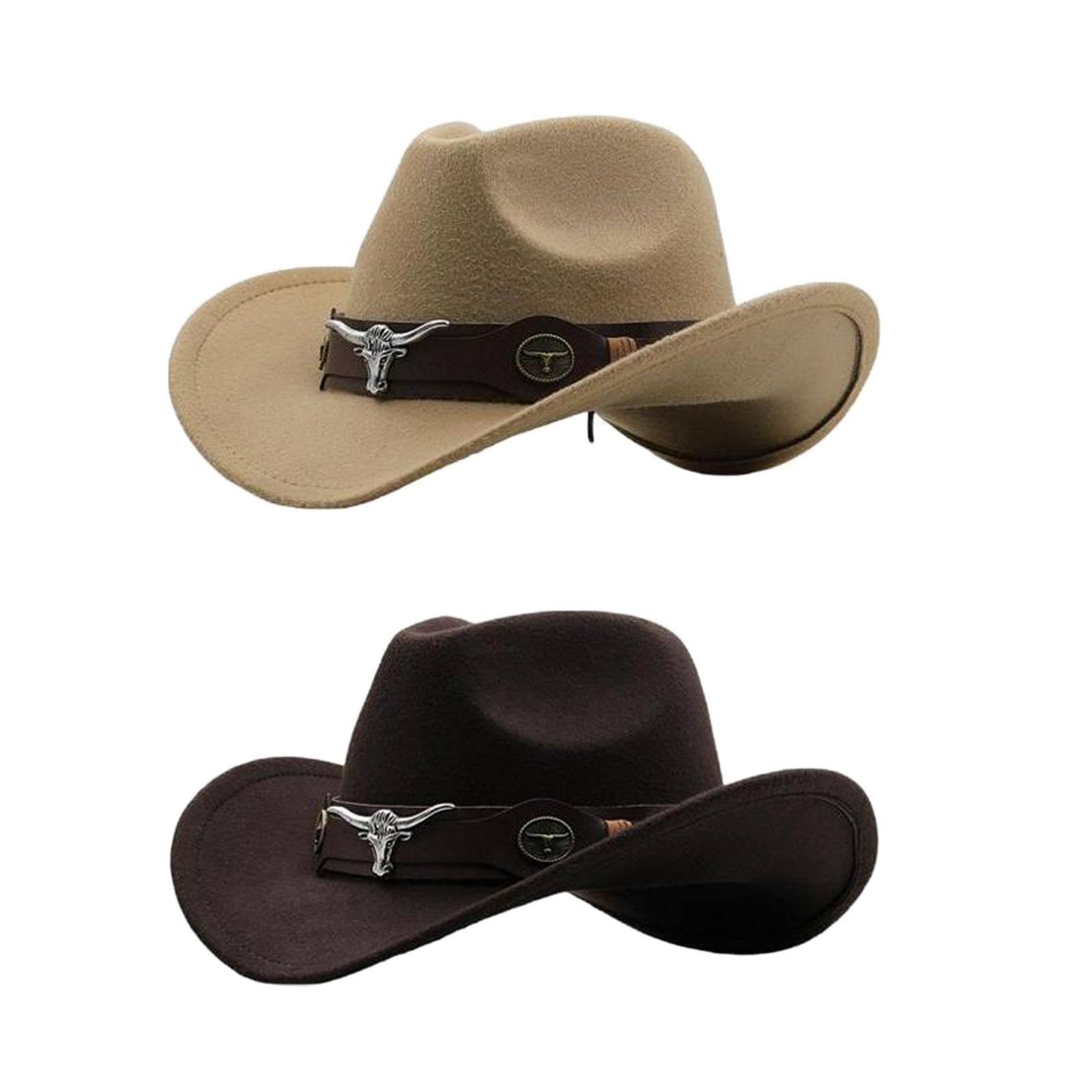 Merishopp 2pcs Cowgirl Hat Breathable Casual Cowboy Hat for Women Men Coffee Camel | Clothing, Shoes & Accessories | Womens Accessories | Hats-picture-16